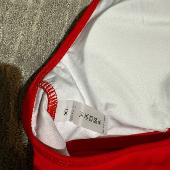 Suuksess Cherry Red High Waist Halter Neck Mesh Bikini Swimsuit XL NWT - Picture 7 of 11